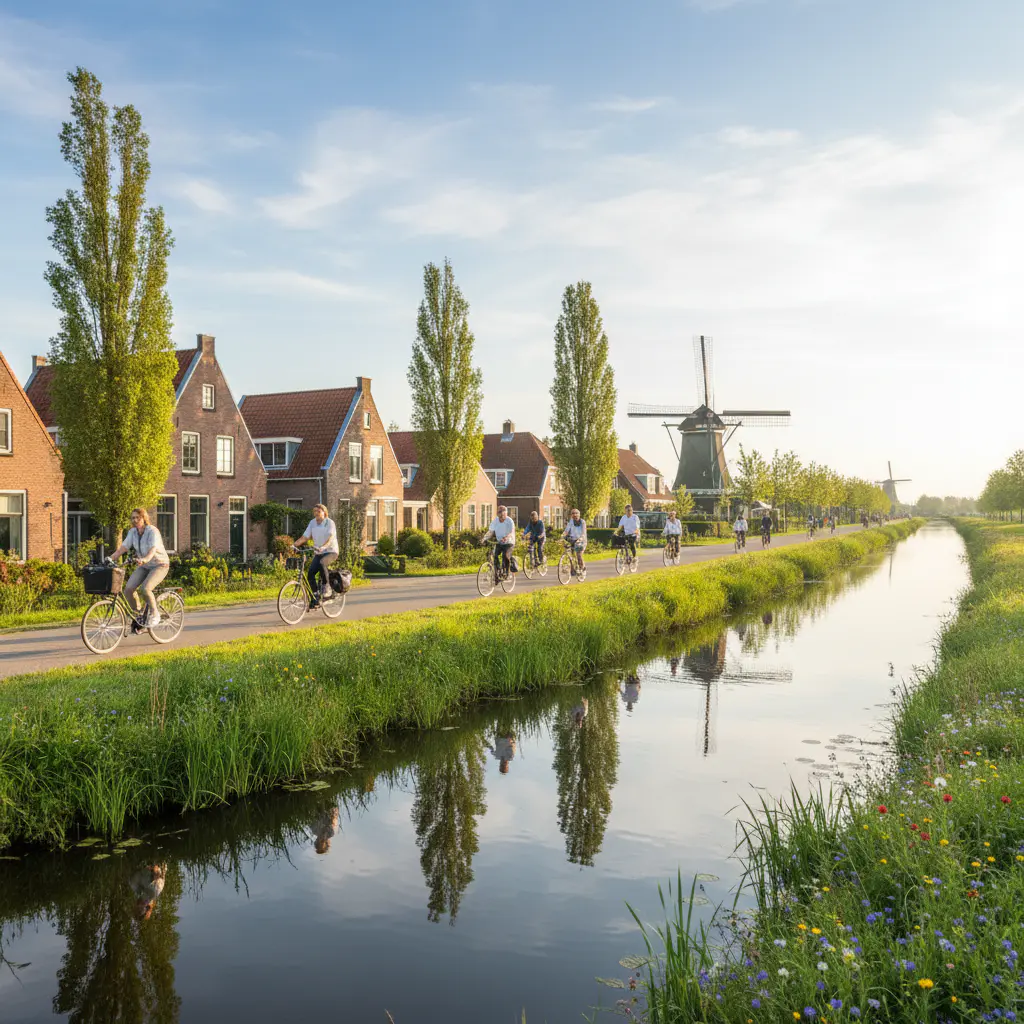 Fietspad langs het water