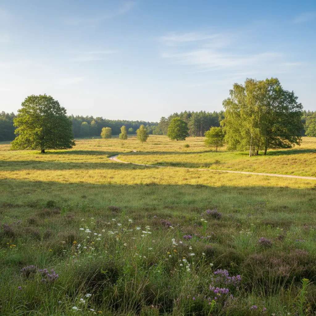 Groene velden in De Hoge Veluwe