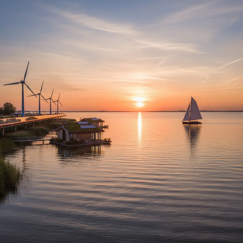 Zonsondergang over het IJsselmeer