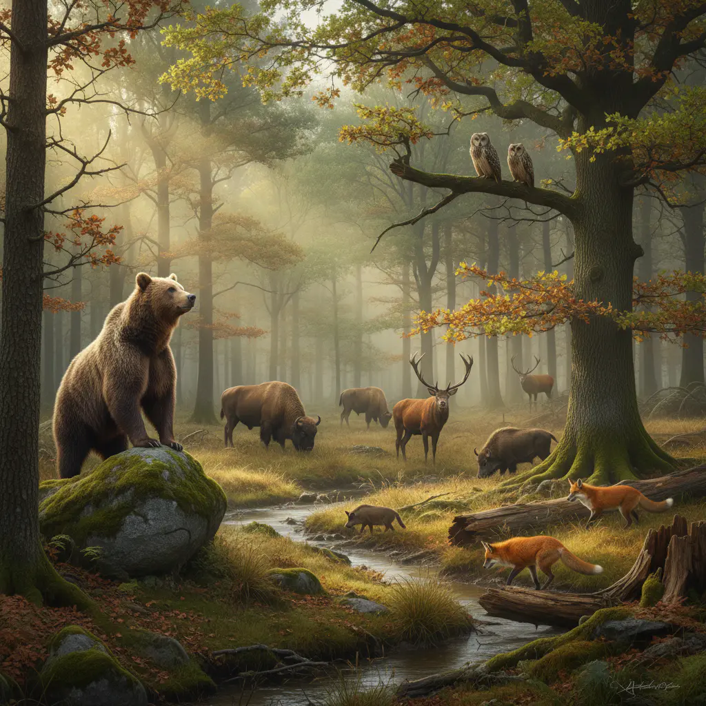 Wilde dieren in het bos